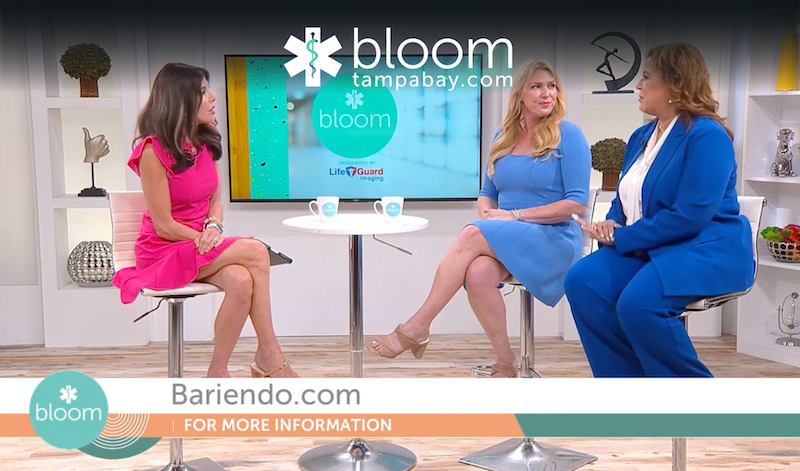Bariendo patient, Maria and a Bariendo representative being interviewed on Bloom TV in Tampa Bay for Maria’s successful 34-pound weight loss with Bariendo’s non-surgical endoscopic sleeve gastroplasty (ESG)